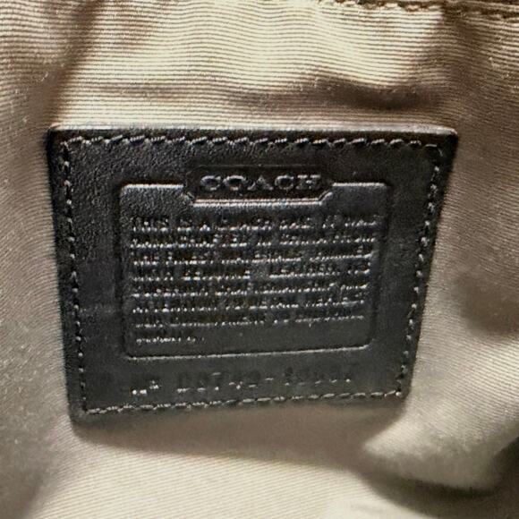 Coach Logo Black Shoulder Bag Purse w/Signature Leather Silver Hardware 15”x11” - Picture 5 of 16